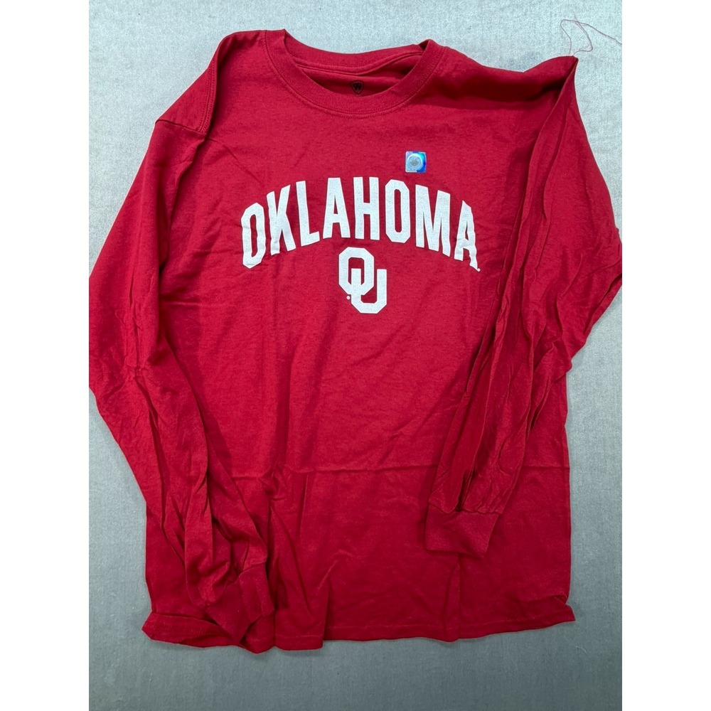 NEw NCAA Oklahoma Universirt Sooners Long‎ Sleeve Shirt Red LG Top of the World